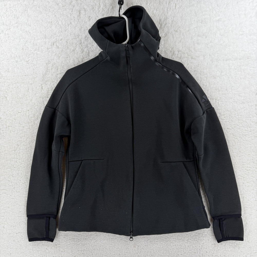 Adidas ZNE Hoodie 2 Mens Large Black Full Zip High Neck Athletic Sweatshirt